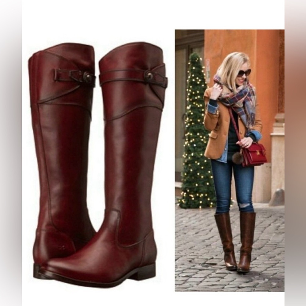 Frye Melissa Button Cognac Leather Knee High Boot Box LK NEW see add listing - Picture 2 of 6